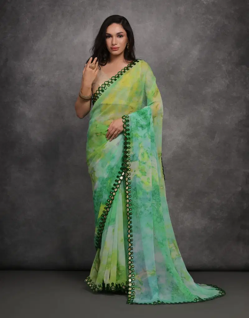 2064 71 Beautiful Chiffon by Jf   Printed Saree Collection